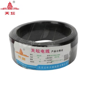 天坛 塑铜线BV国标铜电线电缆家装线铜芯硬线95米黄色