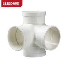 联塑 LESSO 直角立体四通PVC-U排水配件白色 dn110