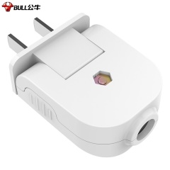公牛（BULL）T-10L6 二极插头 10A 250V 90度旋转 单相二极两脚可拆插头2脚电线电源插头插座