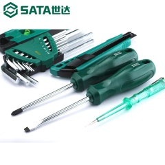 世达工具箱家用工具套装25件管道维修水平仪水管钳螺丝刀扳手卷尺综合组套05165 05165