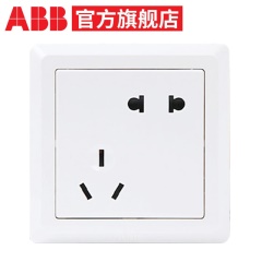 ABB开关插座 德逸系列 86型套装五孔二三极电源墙壁插座 白色 单开单控双开双控开关插座