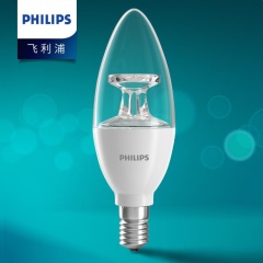 飞利浦LED灯泡E14 球泡蜡烛灯尖泡拉尾泡摇曳泡椒泡水晶灯吊灯光源透明复古节能灯 小螺口黄光