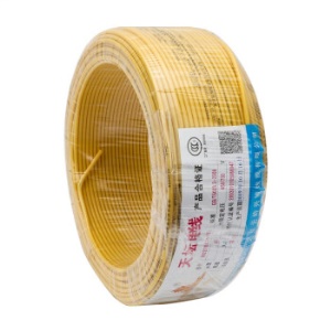 天坛  塑铜线BV国标铜电线电缆家装线铜芯硬线95米黄色