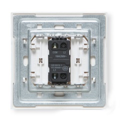 ABB 开关插座面板 由艺系列白色 86型单开双开三开单控双控多控带LED灯开关